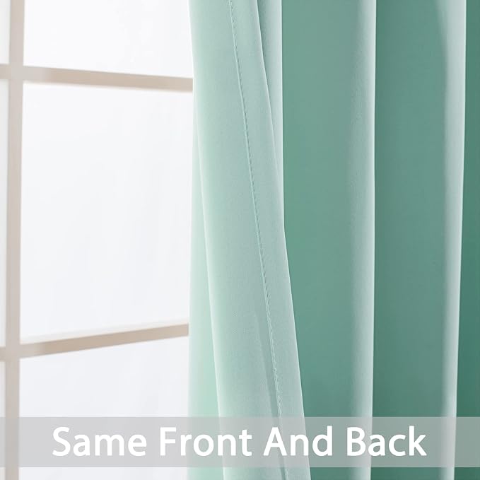 Yakamok Room Darkening Curtains 70x84 inch Length Aqua-Living Room | 2 panels - Image 3