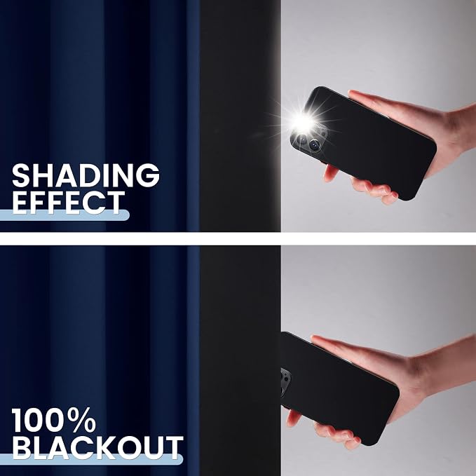 SimpleHome Navy Blue 100% Blackout Curtains Room Darkening Living Room 90 | - Image 4