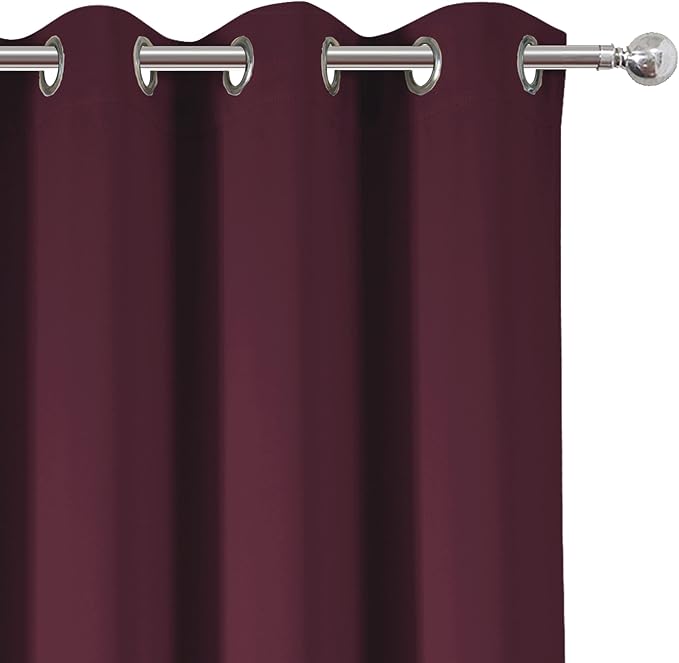 Burgundy Red Blackout Curtains 66 x 63 Inch Length/Set of 2 Curtain - Image 7