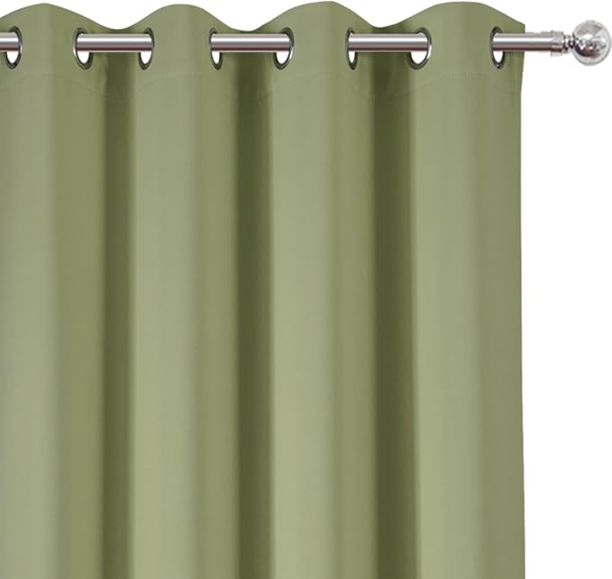 Sage Green Thermal Blackout Curtains/52 x 45 Inch/Set of 2 Panels Room - Image 6
