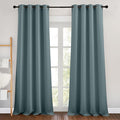 NICETOWN Greyish Blue Room Darkening Curtains 90 inch Length by NICETOWN