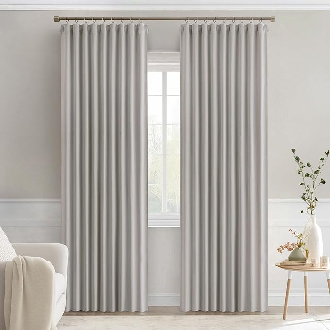 MIULEE Cobblestone Back Tab Blackout Curtains 52x84 Inch Length 2 Panel Set | - Image 8
