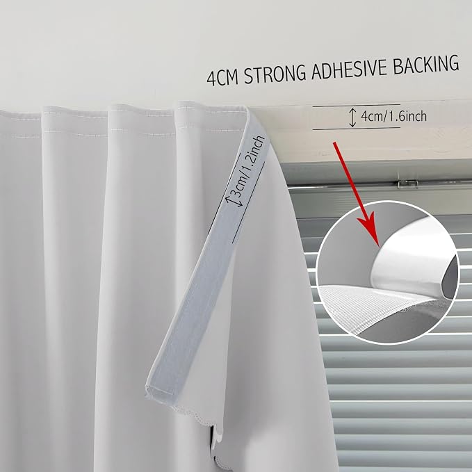 Portable Light Blocking Curtains Self-Stick Design, Removable Adhesive Window - Image 7