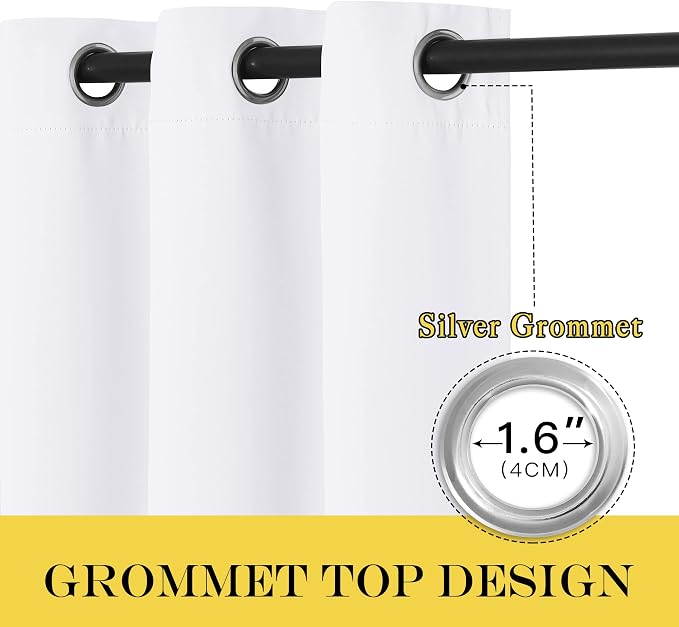 NICETOWN White Room Darkening Curtain 95 inches Long - Image 4