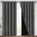 Yakamok Dark Grey 100% Blackout Curtains 96 Inches Long 62" Wide 2 Panels | by Yakamok