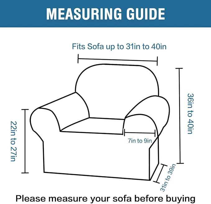 H.VERSAILTEX High Stretch Chair Cover 1-Piece Rich Jacquard Armchair Covers - Image 2