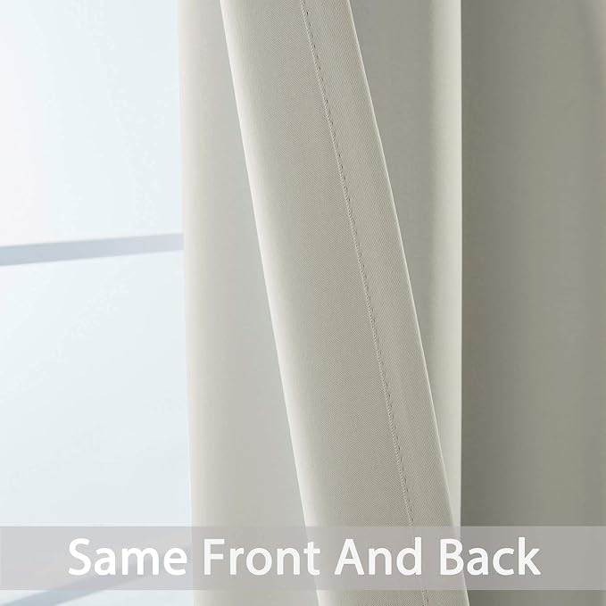 Yakamok Room Darkening Curtains 62x96 inch Length Light Beige-Living Room | 2 - Image 6