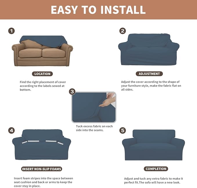 Easy-Going 100% Waterproof Oversized Chair Couch Cover, Stretch Sofa Cover | - Image 5
