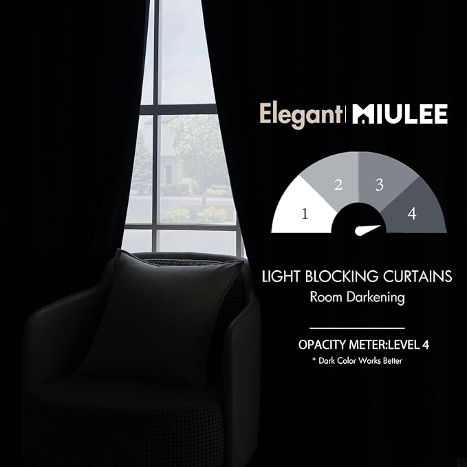 MIULEE Peacock Blue Velvet Blackout Curtains 52x108 inches 2 Panels | Luxury - Image 5