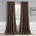 MIULEE Chocolate Brown Back Tab Blackout Curtains 52x108 Inch 2 Panels Set | by MIULEE