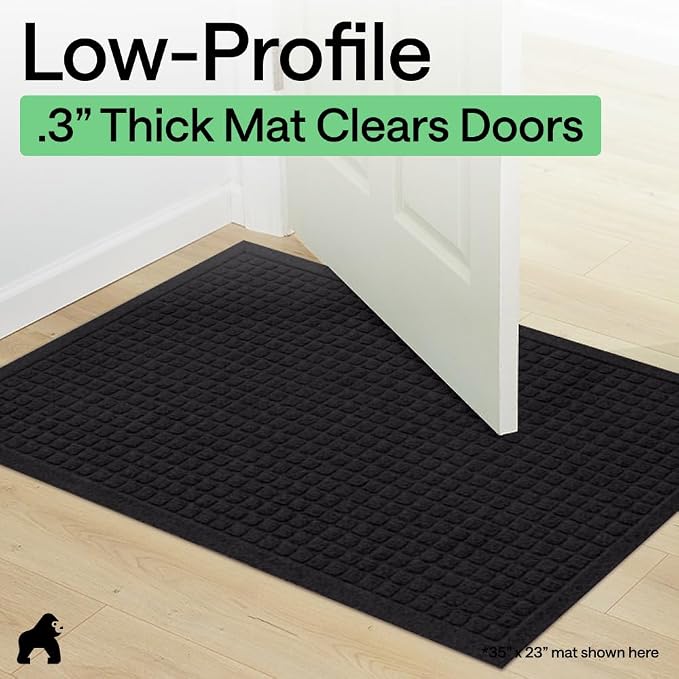GORILLA GRIP® Ultra Absorbent Front Door Mat Outside Entrance 35x23, Traps Dirt - Image 8