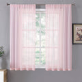 Tollpiz Short Sheer Curtains Linen Textured Living Room Curtain Sheers Light by Tollpiz