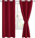 Blackout Curtains for Bedroom and Living Room Christmas Red W38xL72 | Light by Hiasan