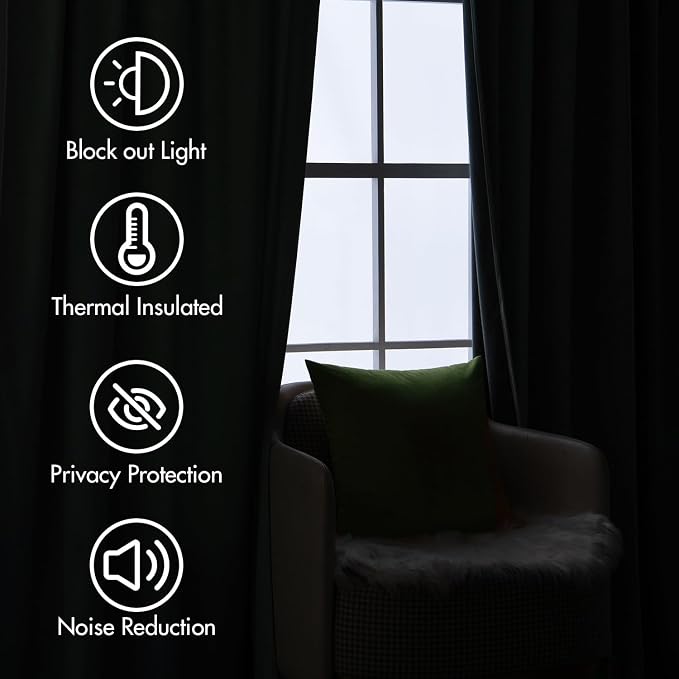 MIULEE Sage Green Velvet Curtains 52x108 inches Luxury Blackout Curtains | - Image 5
