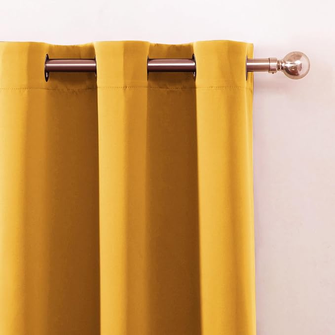 Blackout Curtains 52 x 120 Inch Long Yellow Curtains Set of 2 Panels Room - Image 6