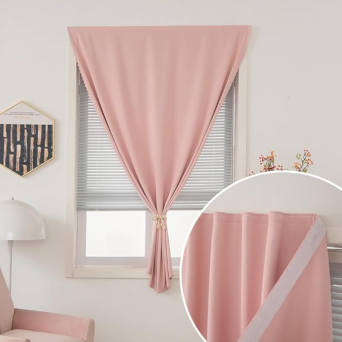 Portable Light Blocking Curtains Self-Stick Design, Removable Adhesive Window - Image 2