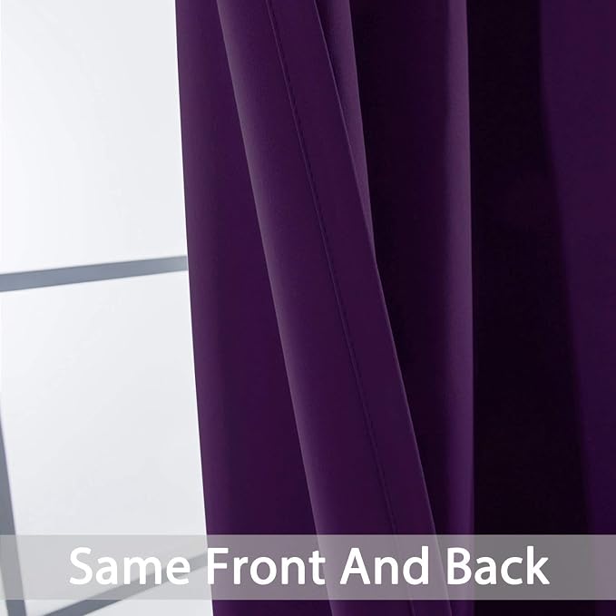 Yakamok Purple Room Darkening Curtains 84 inch Sliding Door Drapes | 1 - Image 6