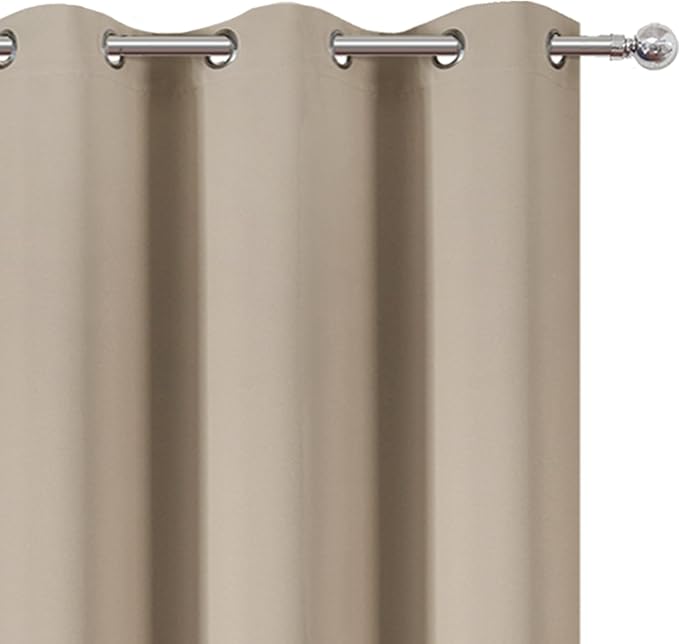 Khaki Thermal Blackout Curtains/38 x 63 Inch/Set of 2 Panels Room Darkening - Image 6