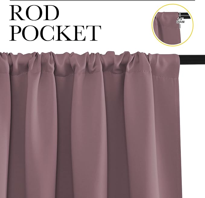 NICETOWN Dry Rose Blackout Curtains - Image 3