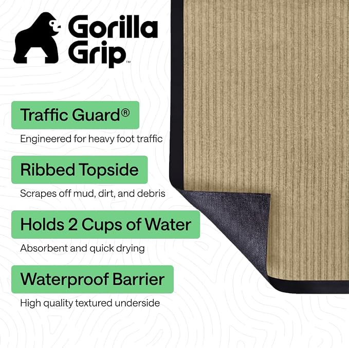 GORILLA GRIP Waterproof Traffic Guard Door Mat, 2 Pack, Indoor Outdoor Heavy - Image 2