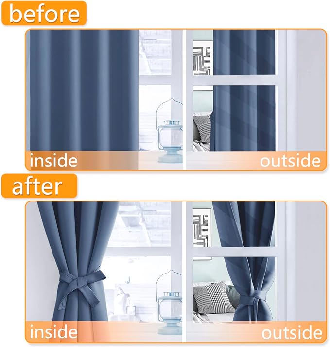 Grommet Blackout Curtains for Bedroom, 70 x 63 Inches, Window Drapes, Living - Image 4