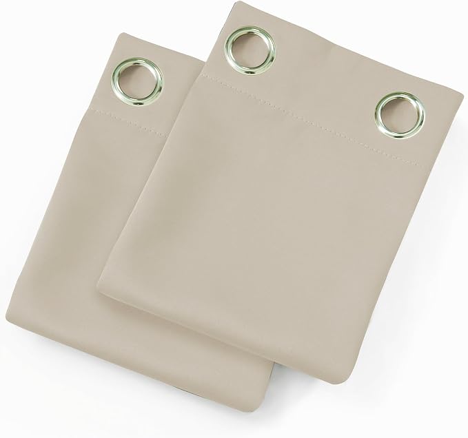 Light Beige Blackout Curtains 34 x 63 Inch Length/Set of 2 Curtain - Image 9