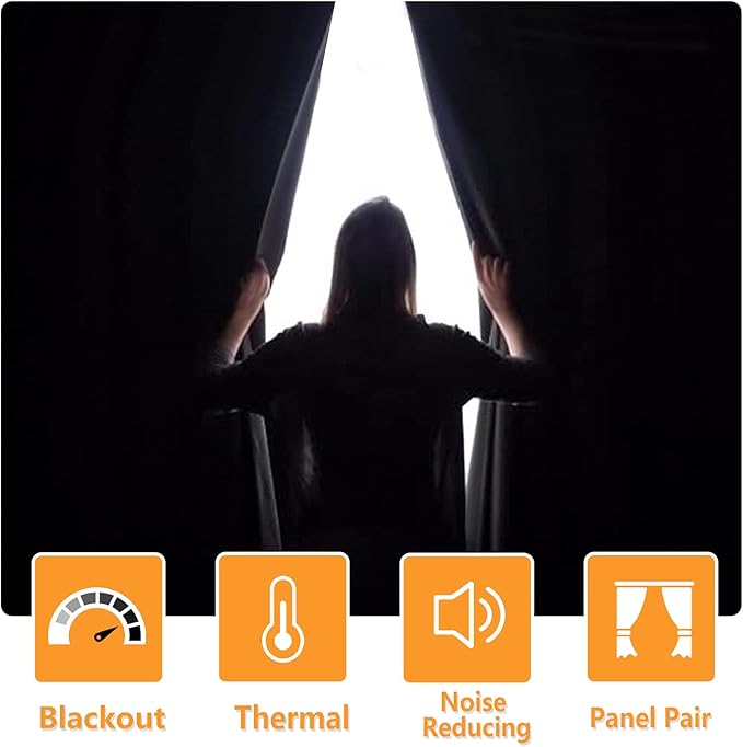 Blackout Curtains for Bedroom, Cappuccino, 60 x 84 Inch, 2 Panels | Thermal - Image 2
