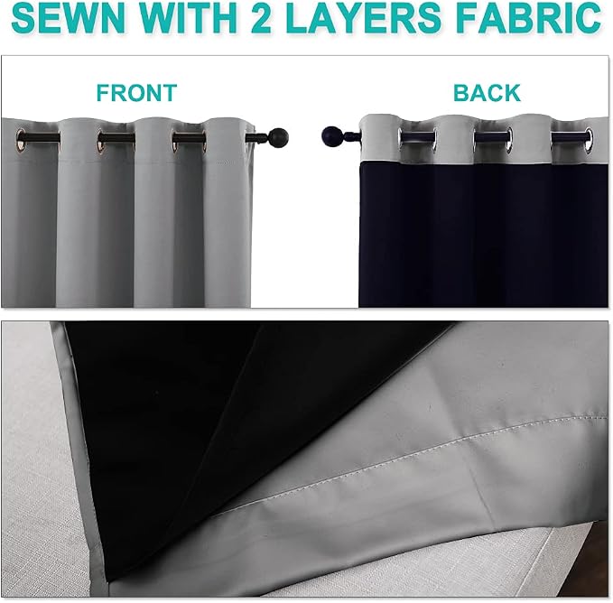 NICETOWN 100% Blackout Blinds, Laundry Room Decor Window Treatment Curtains - Image 5
