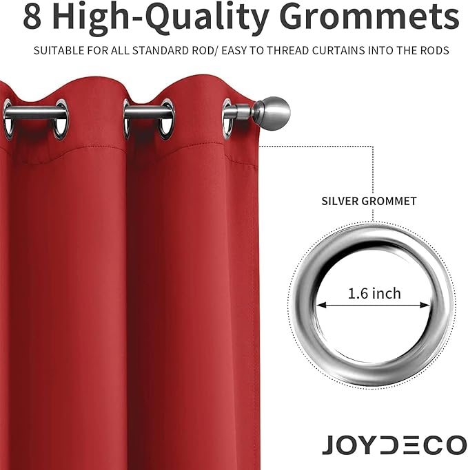 Joydeco Blackout Curtains 45 Inch Length 2 Panels Set, Thermal Insulated Long - Image 4