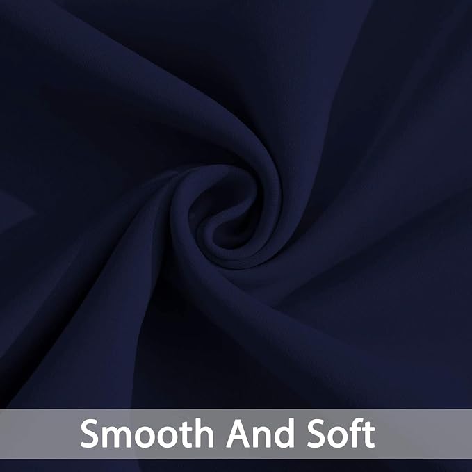 Yakamok Room Darkening Curtains 52x90 inch Length Navy Blue-Living Room | 2 - Image 5