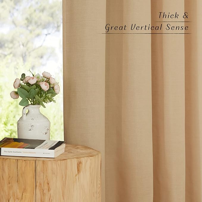 NICETOWN Semi Sheer Linen Burlap Curtains - Image 5