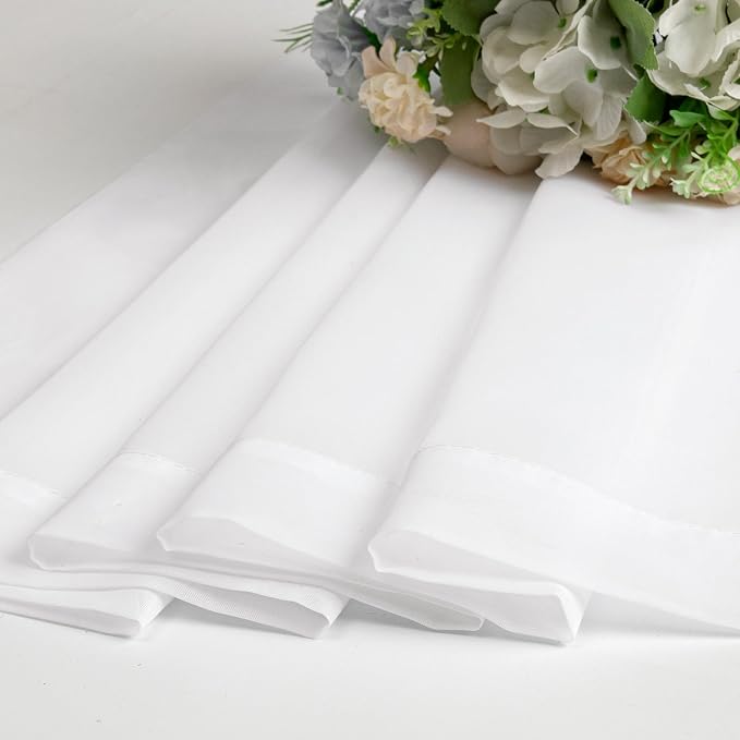 Chyhomenyc White Sheer Curtains 54 Inch Long 2 Panels Set, Short Voile Rod - Image 3