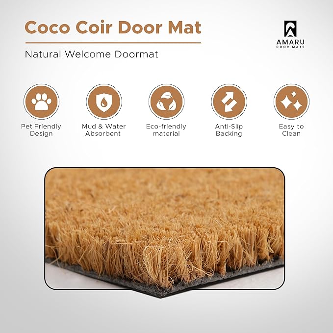 Coir Welcome Mat, Hi-Bye Dog, 24 x 36 in | 100% Natural Coir, Anti-Shedding - Image 3
