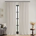 MIULEE Birch Pinch Pleated 100% Blackout Linen Curtains 40x102 Inches | Room by MIULEE