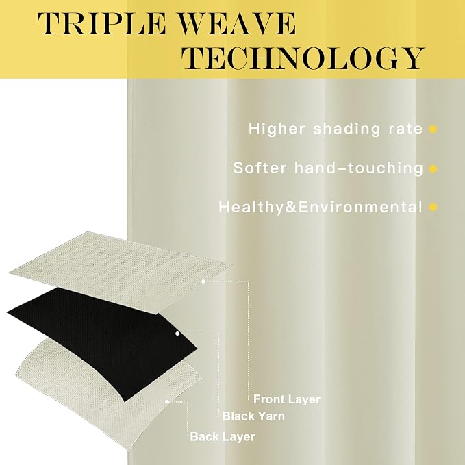 NICETOWN 66 Inch Long Blackout Curtains - Image 3
