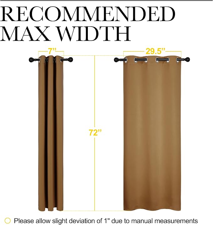 NICETOWN Sleek Blackout Curtains 72 inches Length - Image 7