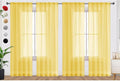 SpaceDresser Yellow Sheer Curtains 4 Panels Rod Pocket Semi-Sheer Curtain 96 by SpaceDresser