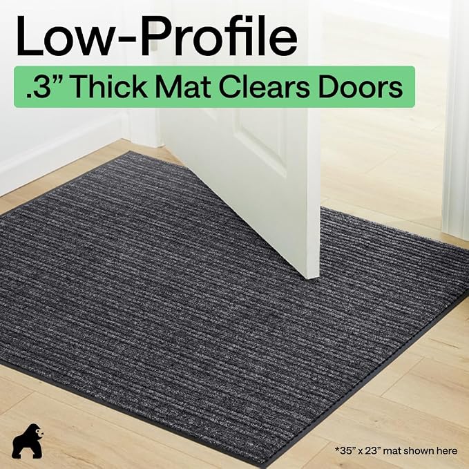 GORILLA GRIP Waterproof Traffic Guard Door Mat, 35x23 2 Pack Indoor Outdoor - Image 9