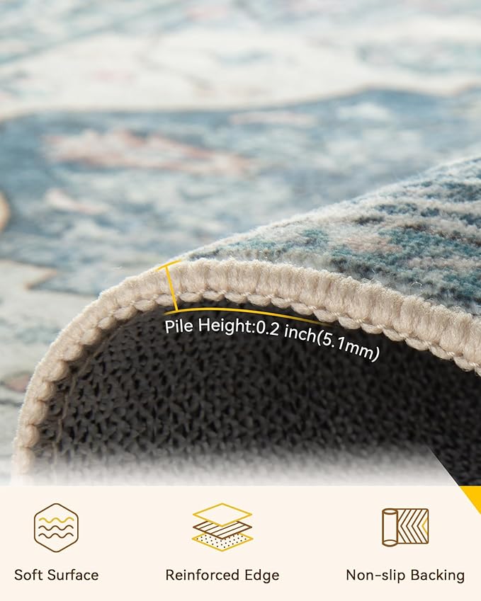 RELEANY Washable Area Rug, Runner 2'6"x14', Water Repellent, Pet Friendly - Image 2