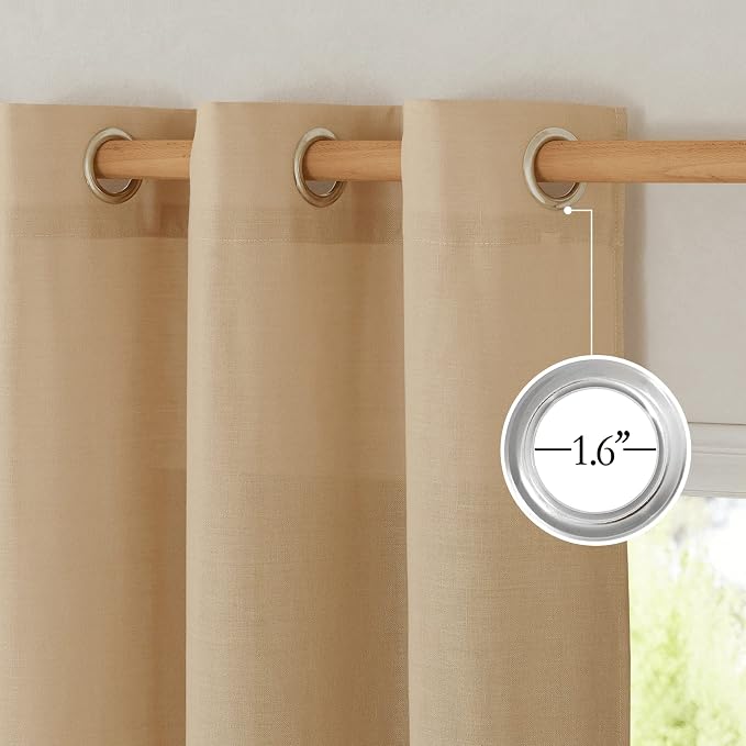 NICETOWN Linen Burlap Curtains 108" Long - Image 2