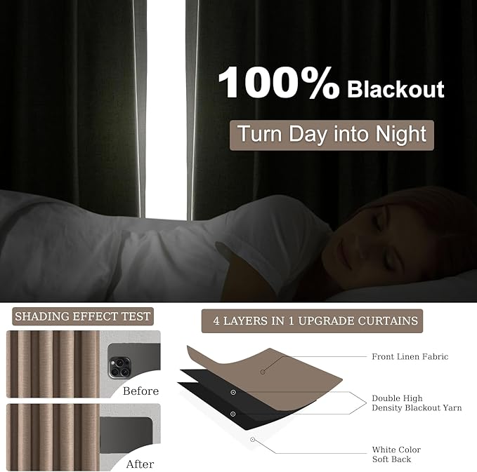 Topfinel 78 Inch Black Out Living Room Boho Curtains 2 Panels Set Room - Image 5