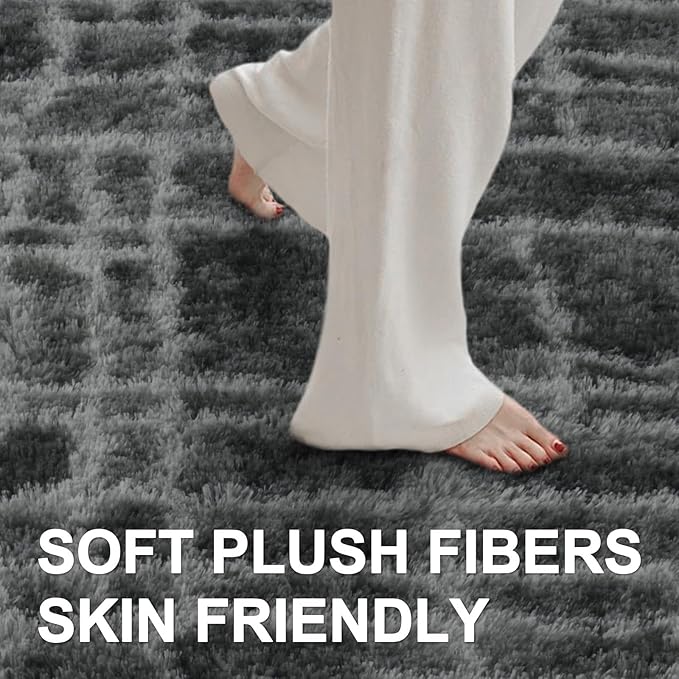 5x7 Ft Large Shag Rugs for Bedroom Living Room, Tie Dyed Ultra Soft Fluffy - Image 4