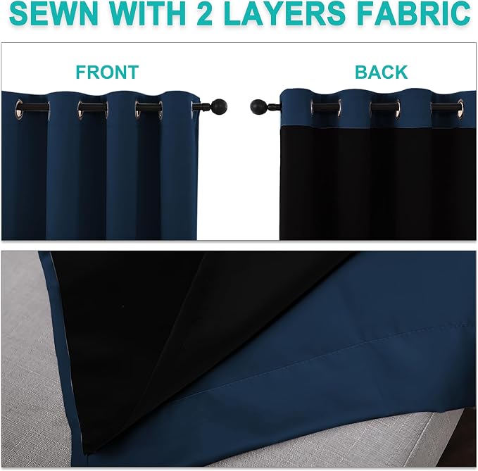 NICETOWN 100% Blackout Short Curtains - Image 5