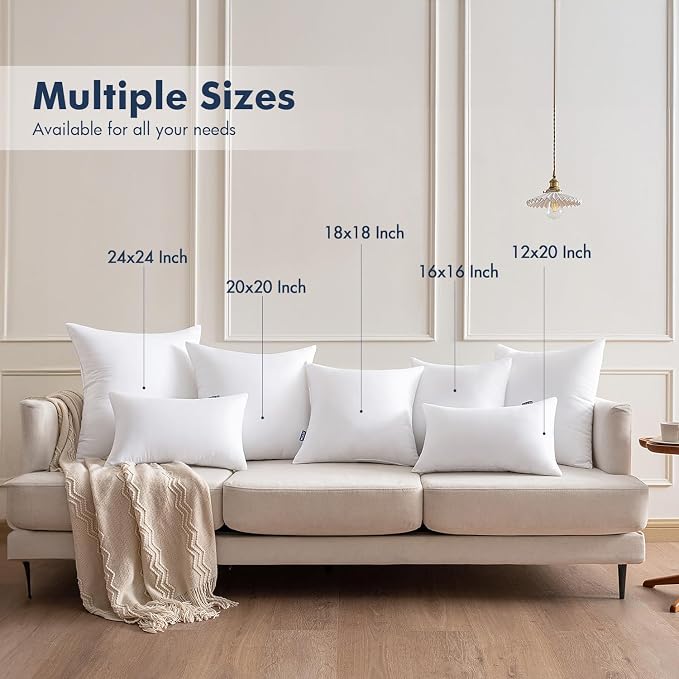 MIULEE 18x18 Throw Pillows Inserts 4 Pack, Decorative Pillows - Image 5