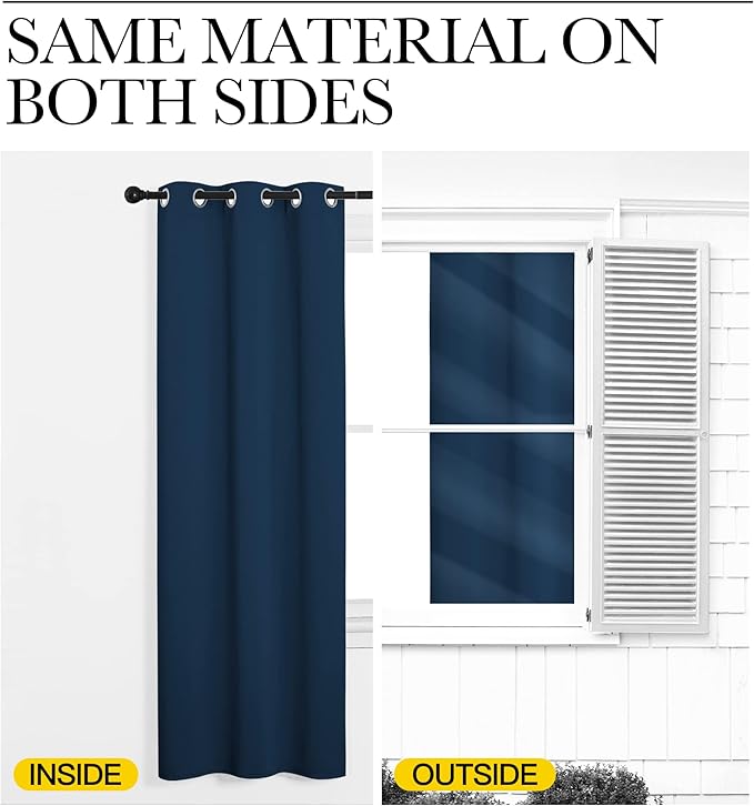 NICETOWN Moroccan Blue Blackout Curtains 108" Long - Image 6