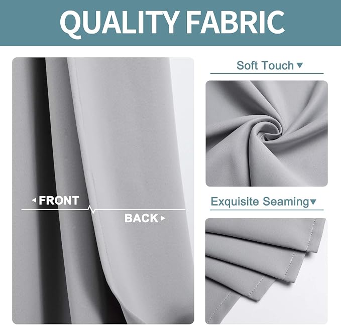 ChrisDowa Blackout Curtains for Bedroom and Living Room 120 Inches Long | 2 - Image 3