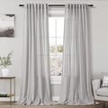 Grey Linen Curtains 108 Inches Long 2 Panels Set by Nanspring