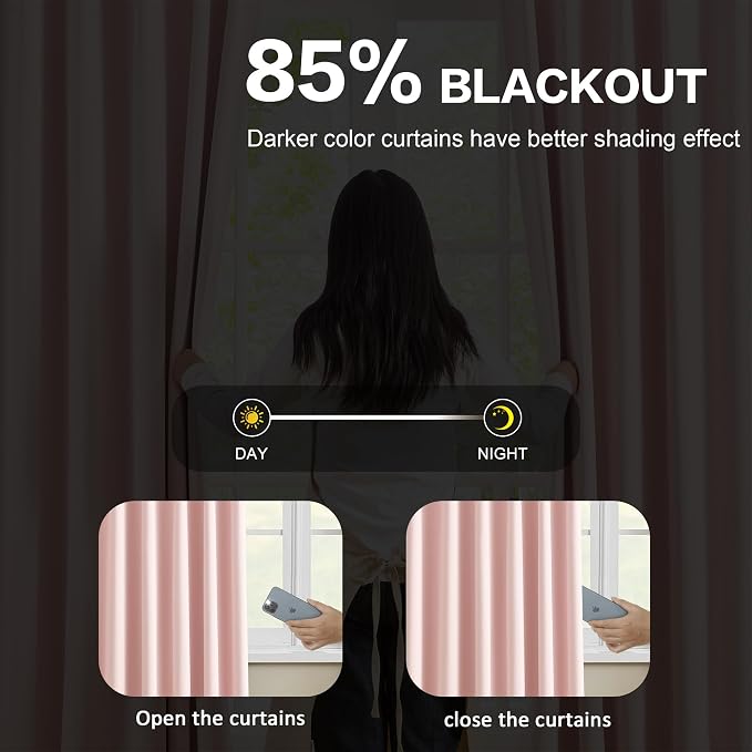 Pinch Pleated Curtains 92 Inches Long, Home Fashion Microfiber Thermal - Image 3