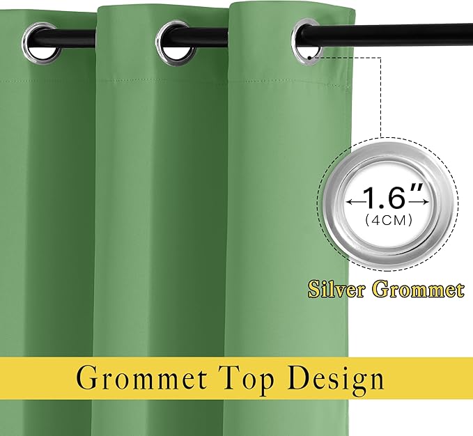 NICETOWN 66 inch Forest Green Curtains - Image 2