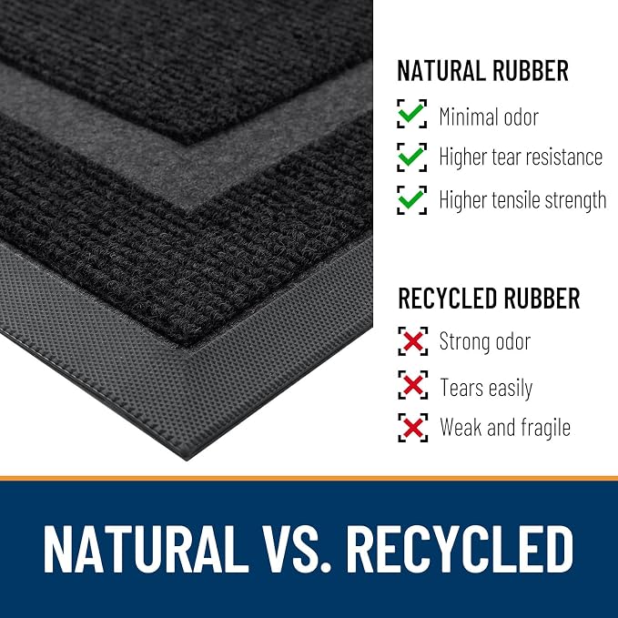 OLANLY Front Door Mat Outside 71x47, All-Season Heavy-Duty Rubber Doormat | - Image 4